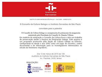 Conferencia "O Consello da Cultura Galega e a recuperación do patrimonio da emigración", en São Paulo