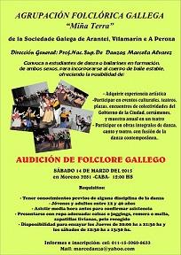Audición para integrar a Agrupación Folclórica 'Miña Terra', en Bos Aires