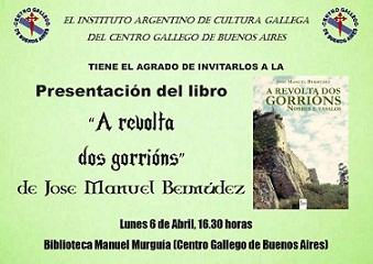 Presentación do libro 'A revolta dos gorrións. Nobres e vasalos', en Bos Aires