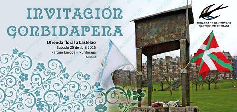 Ofrenda floral a Castelao 2015 de la Irmandade de Centros Galegos de Euskadi Ofrenda floral a Castelao 2015 de la Irmandade de Centros Galegos de Euskadi
