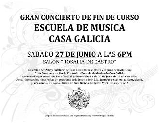 Gran Concerto Fin de Curso da Escola de Música de Casa Galicia de Nova York