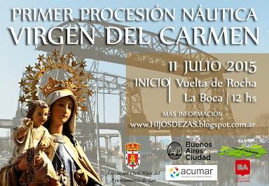 1ª Procesión Náutica da Virxe do Carme, de Hijos de Zas en Bos Aires