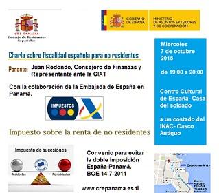 Charla sobre fiscalidade española para non residentes, en Panamá Charla sobre fiscalidade española para non residentes, en Panamá