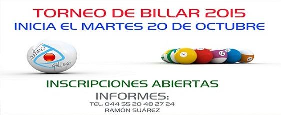 Torneo de Billar 2015 do Centro Gallego de México Torneo de Billar 2015 do Centro Gallego de México
