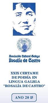 XXIX Certame de poesía "Rosalía de Castro" da A.C.G. Rosalía de Castro de Cornellá
