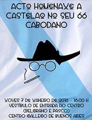 Homenaxe a Castelao do Centro Gallego de Bos Aires no 66º aniversario do seu pasamento