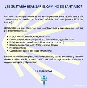 Reunión informativa para a realización do Camiño de Santiago, no Lar Gallego de Chile