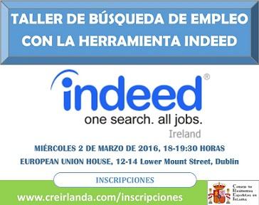 Taller de busca de emprego coa ferramenta Indeed, en Dublín