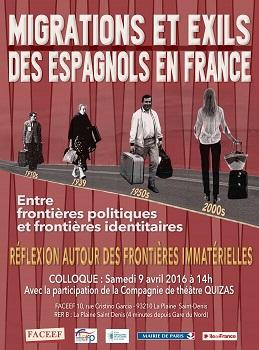 Mesa redonda 'A migración e os exiliados españois en Francia : a reflexión sobre as fronteiras intanxibles', en París