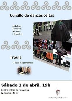 Obradoiro de danzas celtas 2016 no Centro Galego de Barcelona