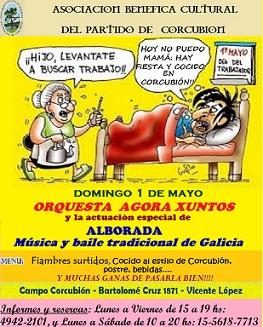 Festa do 1º de Maio - Día do/a Traballador/a 2016, na A.B.C. do Partido de Corcubión de Bos Aires