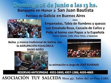 Fiesta de San Juan Bautista 2016 de la Asociación Tuy-Salceda de Buenos Aires