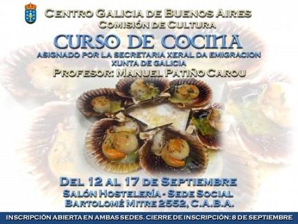 Curso de cociña galega no Centro Galicia de Bos Aires Curso de cociña galega no Centro Galicia de Bos Aires