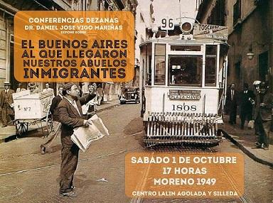 Conferencia 'El Buenos Aires al que llegaron nuestros abuelos inmigrantes', no Centro Lalín, Agolada e Silleda de Bos Aires
