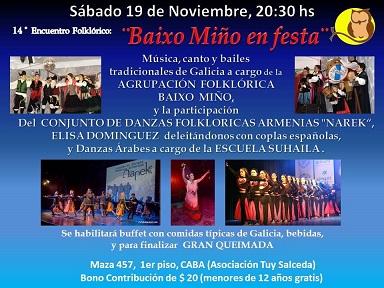 XIV Encontro Folclórico 'Baixo Miño en festa', en Bos Aires