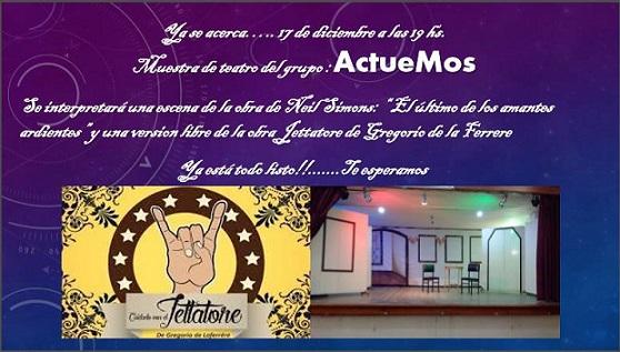Mostra do grupo de teatro 'ActueMos', en Bos Aires