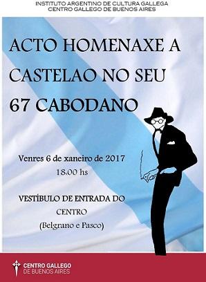 Homenaje a Castelao en el Centro Gallego de Buenos Aires en el 67º aniversario de su fallecimiento