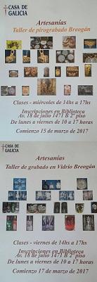 Obradoiros de pirogravado e gravado en vidro Breogán, na Casa Galicia de Montevideo
