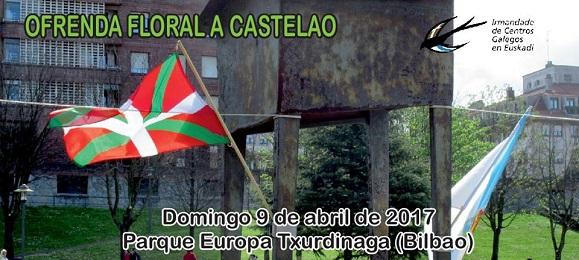 Ofrenda floral a Castelao 2017 de la Irmandade de Centros Galegos en Euskadi Ofrenda floral a Castelao 2017 de la Irmandade de Centros Galegos en Euskadi