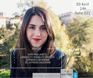 Conferencia 'Sen negar a besta: a linguaxe e a animalidade nas últimas décadas da poesía galega', en París