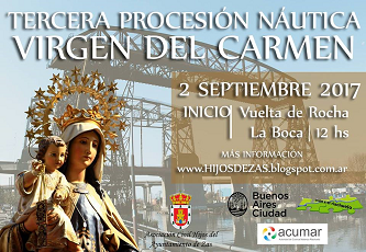 3ª Procesión Náutica da Virxe do Carme, de Hijos de Zas en Bos Aires