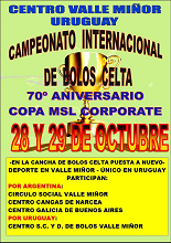 70º Aniversario e Campionato Internacional de Bolos Celta do Val Miñor de Montevideo 70º Aniversario e Campionato Internacional de Bolos Celta do Val Miñor de Montevideo