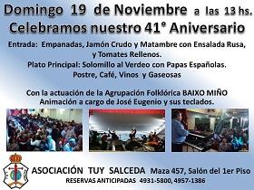41º aniversario da Asociación Tui - Salceda de Bos Aires