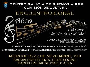Encuentro coral - 25º aniversario, del Coro del Centro Galicia de Buenos Aires