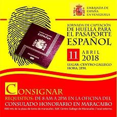 Xornada de captación da pegada dactilar para o pasaporte español, en Maracaibo Xornada de captación da pegada dactilar para o pasaporte español, en Maracaibo