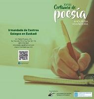 XVIII Certamen de Poesía "Anduriña Voandeira" de la Irmandade de Centros Galegos en Euskadi XVIII Certamen de Poesía "Anduriña Voandeira" de la Irmandade de Centros Galegos en Euskadi