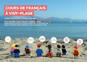 Curso de francés na Praia de Vidy - Cours de français à Vidy-Plage 2018, en Lausanne 