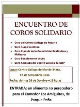 Encontro de coros solidario, no Centro Galego de Mar del Plata