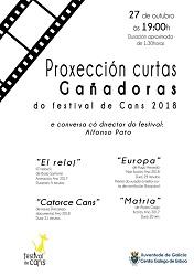 Proxección de curtas gañadoras do Festival de Cans 2018, no Centro Galego de Lisboa