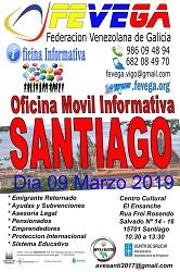 Oficina informativa móbil de AVESANTI, FEVEGA e APEJUVEG, en Santiago de Compostela