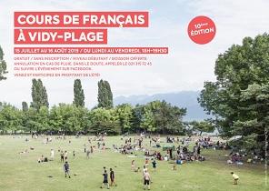 Curso de francés na Praia de Vidy - Cours de français à Vidy-Plage 2019, en Lausanne