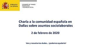 Charla informativa á comunidade española en Dallas sobre asuntos sociolaborais Charla informativa á comunidade española en Dallas sobre asuntos sociolaborais