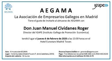 Juan Manuel Cividanes Roger, en "Los Almuerzos de AEGAMA" en Madrid