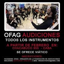 Audiciones 2020 para la Orquesta de Cámara de la Federación de Asociaciones Gallegas de la República Argentina