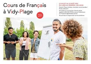 Curso de francés na Praia de Vidy - Cours de français à Vidy-Plage 2021, en Lausanne