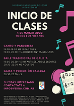 Cursos de folclore tradicional gallego 2022 de la Sociedad Parroquial de Vedra en Buenos Aires