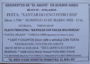 Xantar do Encontro 2022 en Residentes de O Grove en Bos Aires