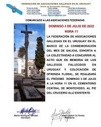 Homenaxe aos/ás galegos/as falecidos no Uruguai, en Montevideo