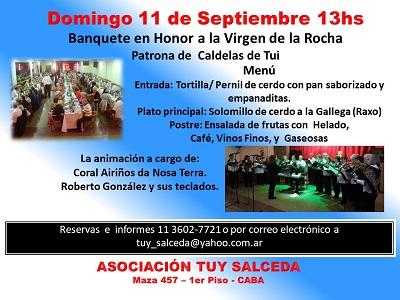 Banquete en honor da Virxe da Rocha 2022, en Bos Aires