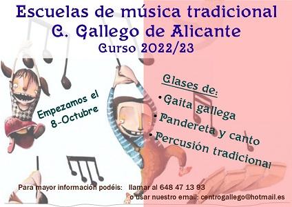 Escuelas de música tradicional 2022-2023 del Centro Galego de Alicante