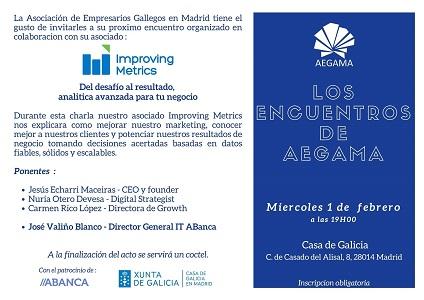 "Los Encuentros de AEGAMA: Del desafío al resultado, analítica avanzada para tu negocio", en Madrid