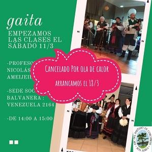 Clases de gaita galega 2023 da A.B.C. do Partido de Corcubión en Bos Aires
