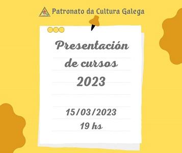 Presentación dos Cursos 2023 do Patronato da Cultura Galega de Montevideo