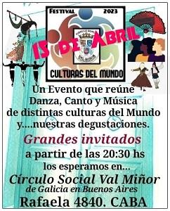 Festival Culturas del Mundo 2023 do Círculo Social Val Miñor de Bos Aires