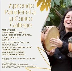 Reunión informativa das clases de pandeireta e canto galego do Centro Gallego de Rafaela