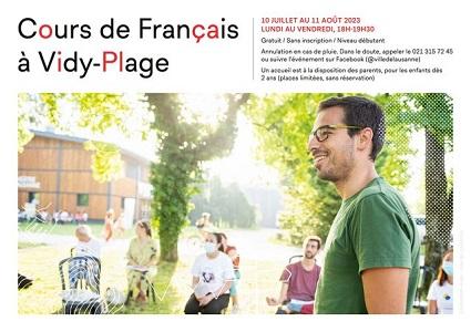 Curso de francés en la Playa de Vidy - Cours de français à Vidy-Plage 2023, en Lausanne